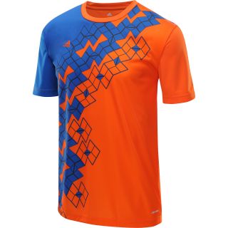 adidas Mens Predator ClimaLite Short Sleeve T Shirt   Size Large, Orange/blue