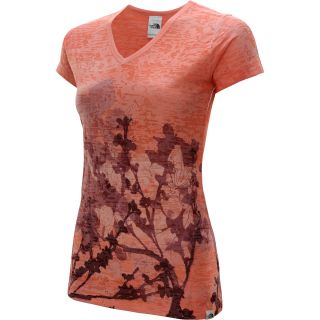 THE NORTH FACE Womens Bloom Burnout V Neck Short Sleeve T Shirt   Size Small,