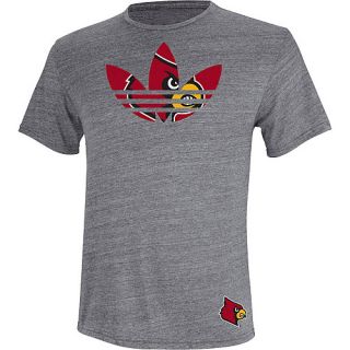 adidas Mens Louisville Cardinals Trefoil Short Sleeve T Shirt   Size Medium,