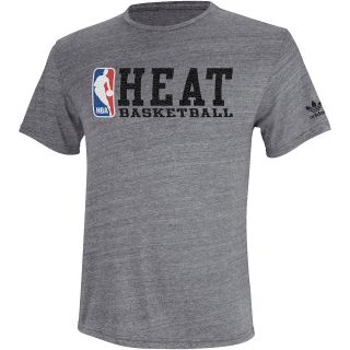 adidas Mens Miami Heat Original Tri Blend Practice Shot Short Sleeve T Shirt  