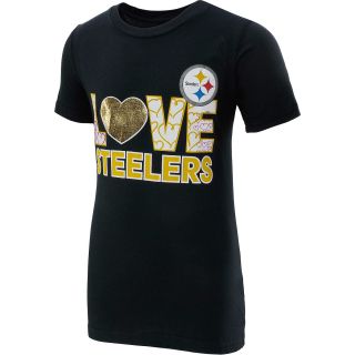 NFL Team Apparel Girls Pittsburgh Steelers Feel The Love Short Sleeve T Shirt  
