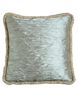 Silk Crinkle Diamond European Sham with Ruched Lace Trim