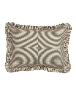 Mitered Stripe Pillow with Ruffle, 11 x 15