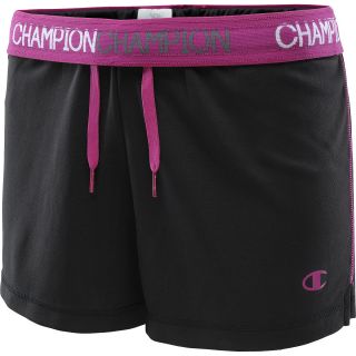 CHAMPION Womens Vapor PowerTrain Shorts   Size Xlreg, Black/magenta