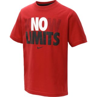 NIKE Boys No Limits Short Sleeve T Shirt   Size Medium, Gym Red/black