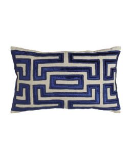 Greek Key Applique Pillow, 18 x 30