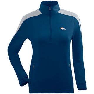Antigua Womens Denver Broncos Succeed Front Fleece Half Zip Pullover   Size