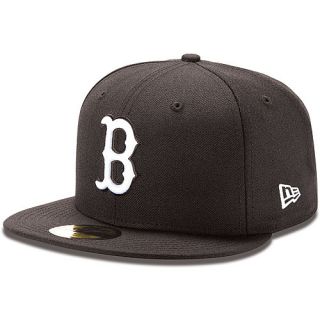 NEW ERA Mens Boston Red Sox 59FIFTY Basic Black and White Fitted Cap   Size 7.