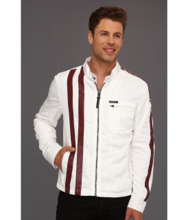 Members Only 60s Racer Jacket Mens Jacket (White)