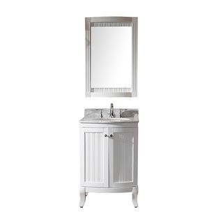 Virtu Virtu Usa Khaleesi 24 Inch Single Sink White Vanity With Carrara White Marble Countertop With Backsplash White Size Single Vanities