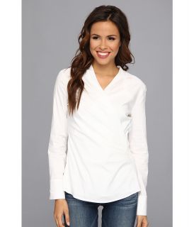 NIC+ZOE All Around Wrap Top Womens Long Sleeve Pullover (White)