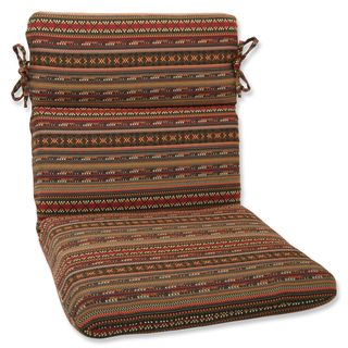 Pillow Perfect Rounded Corners Chair Cushion With Sunbrella Chimayo Fabric