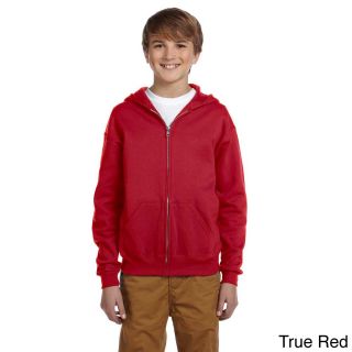 Jerzees Youth 50/50 Nublend Fleece Full Zip Jacket Red Size L (14 16)