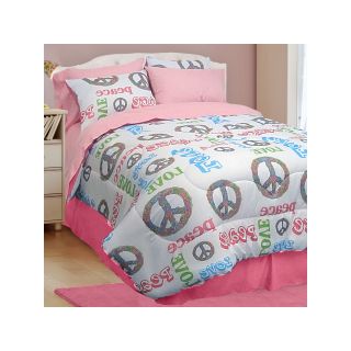Peace and Love 3  or 4 pc. Comforter Set, Pink, Boys