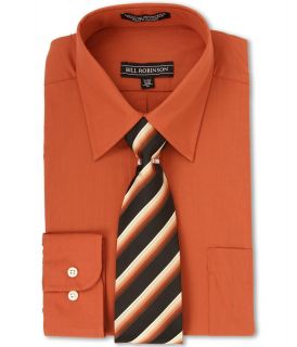Bill Robinson Shirt Tie Box Set Mens Long Sleeve Button Up (Orange)