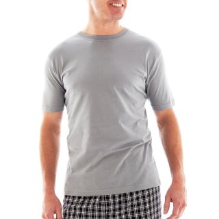 Stafford Cotton Lightweight Color Crewneck T Shirt   Big and Tall, Nickel, Mens