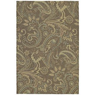 Indoor/ Outdoor Fiesta Brown Paisley Rug (9 X 12)