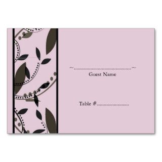 Pink Leaf Wedding Seating Card Business Cards