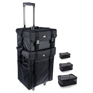 Shany 28 inch Soft Black Rolling Trolley Makeup Case Shany Cosmetics Makeup Cases
