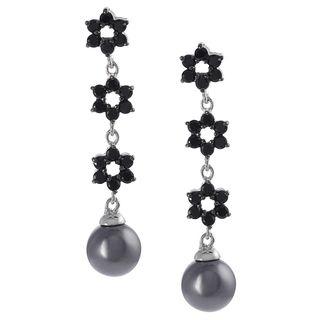 Tressa Sterling Silver Faux Pearl Cubic Zirconia Drop Earrings Tressa Cubic Zirconia Earrings