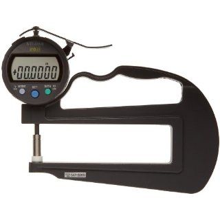 Mitutoyo 547 320S Digimatic IDC Thickness Gage, Flat Anvil, Deep Throat Type, 0  0.4"/0 10mm Range, 0.0005"/0.01mm Resolution, +/ 0.001" Accuracy Thickness Gauges