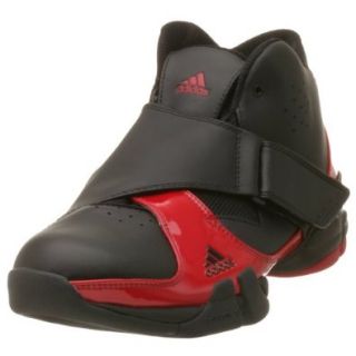 adidas Men's Courtshark Mid Basketball Shoe, Black/Red/Black, 4.5 M Shoes