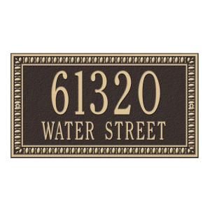 Whitehall Products Egg and Dart Rectangular Bronze/Gold Standard Wall Two Line Address Plaque 6132OG