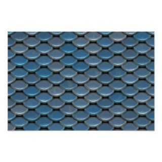 Blue Armor Geometric Pattern Photo Art