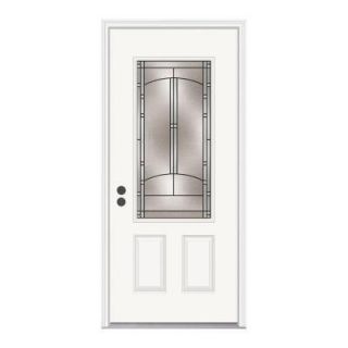 JELD WEN Idlewild 3/4 Lite Primed White Steel Entry Door with Brickmold THDJW166700266