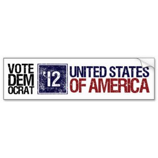 Vote Democrat in 2012   Vintage United States Bumper Sticker