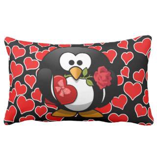 Cute Cartoon Penguin with Valentine Gifts Throw Pillow