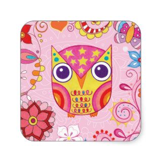 Cute Colorful Owl Stickers
