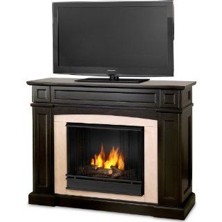 Rutherford Home Theater Media Center & Gel Fireplace in Dark Walnut   Gel Fuel Fireplaces