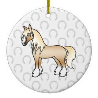 Palomino Cartoon Gypsy Vanner Shire Horse Ornament