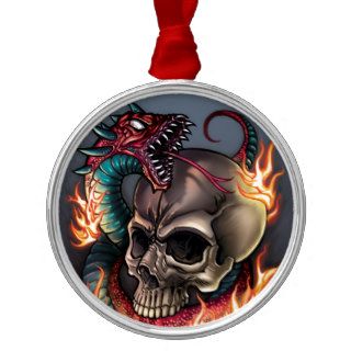 Skull + Snake Christmas Ornaments