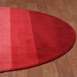 Hand Tufted Red Stripe Wool Rug (6' x 6' Round) St Croix Trading Round/Oval/Square