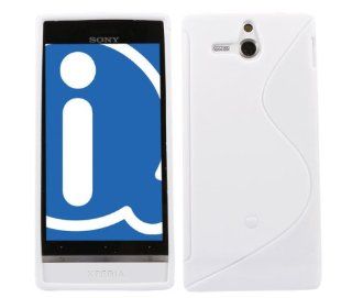 iTALKonline Sony ST25i Xperia U Slim Grip S Line TPU Gel Case Soft Skin Cover   White Cell Phones & Accessories