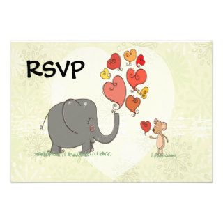 cute elephant and mouse valentine love vector II Personalized Announcement