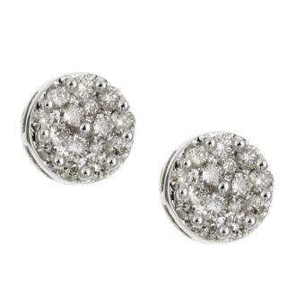 10k Gold 1/2ct TDW Diamond Cluster Stud Earrings (J, I1) Diamond Earrings
