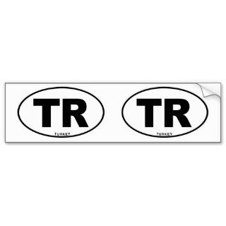 Turkey TR Oval ID Identification Code Initials Bumper Sticker
