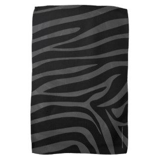 Zebra Black and Gray Print Kitchen Towels