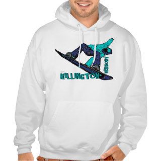 Killington Vermont teal snowboarder guys hoodie