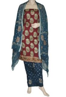 Designer Gold Print Boho Salwar Suit Traditional Handmade Salwar Kameez Clothing