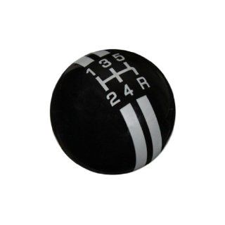 Speed Dawg Black with Pearl Gray Rally Stripe Shift Knob and 5 Speed Shift Pattern Automotive