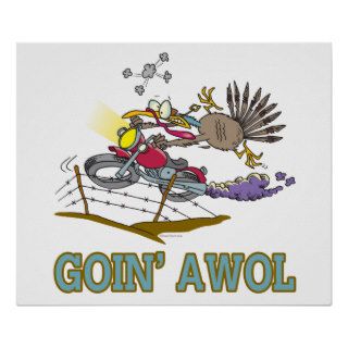 funny turkey going AWOL Posters
