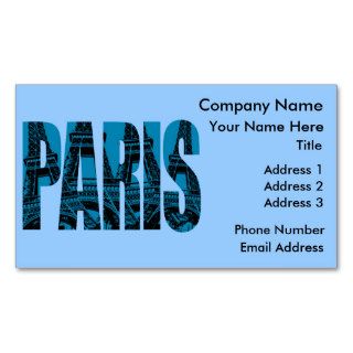 Paris with Blue Eiffel Tower Business Card