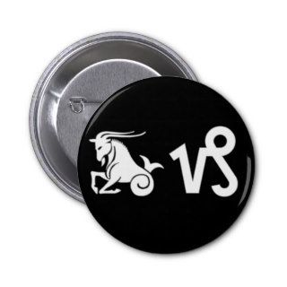 Capricorn with Symbol Pinback Buttons