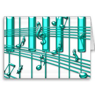 Turquoise Piano Keyboard Cards
