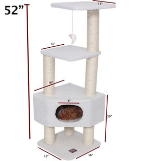 Bungalow Cat Furniture 52 inch Tree Condo Majestic Pet Products Cat Furniture