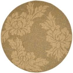 Gold/Natural Indoor/Outdoor Contemporary Rug (6'7 Round) Safavieh Round/Oval/Square